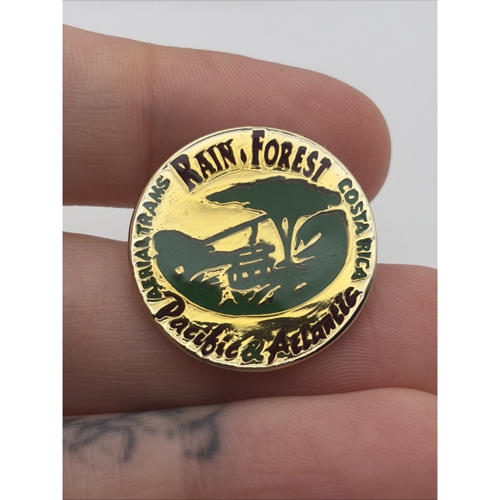 Costa Rica Aerial Trams Pacific & Atlantic Rain Forest Lapel Hat Pin